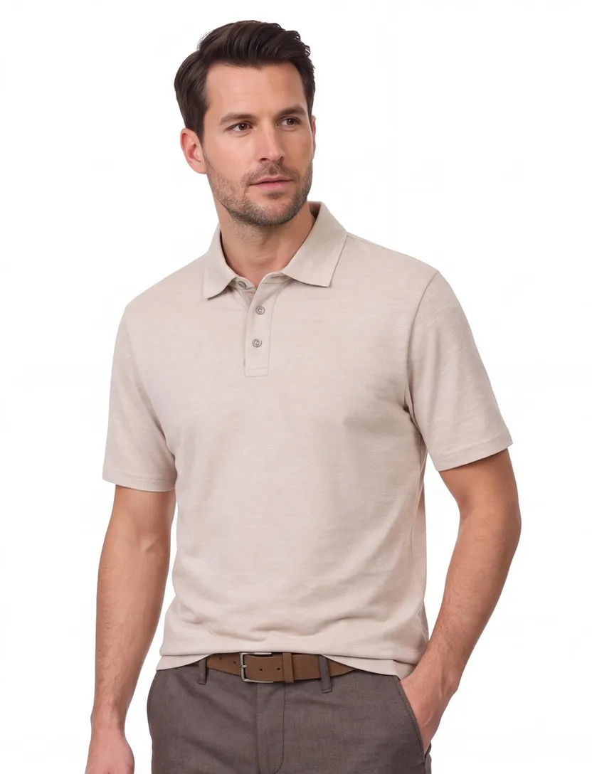 Casa Moda polo beige melange regular fit