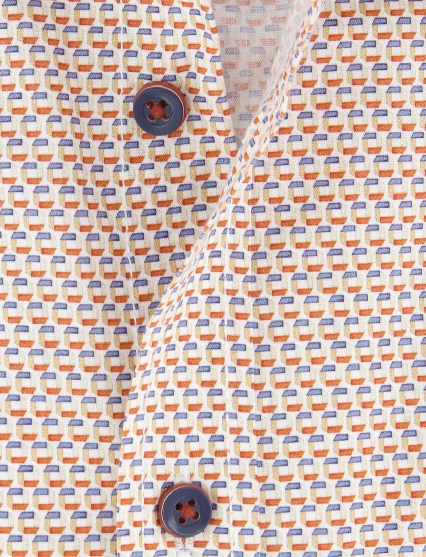 katoenen Casa Moda overhemd rood geprint wijde fit