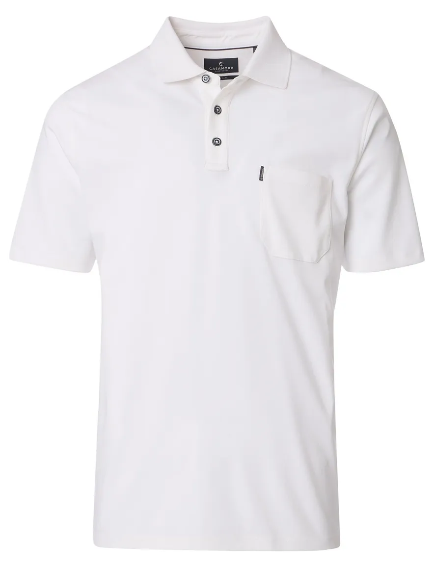 Casa moda poloshirt wit 3-knopen