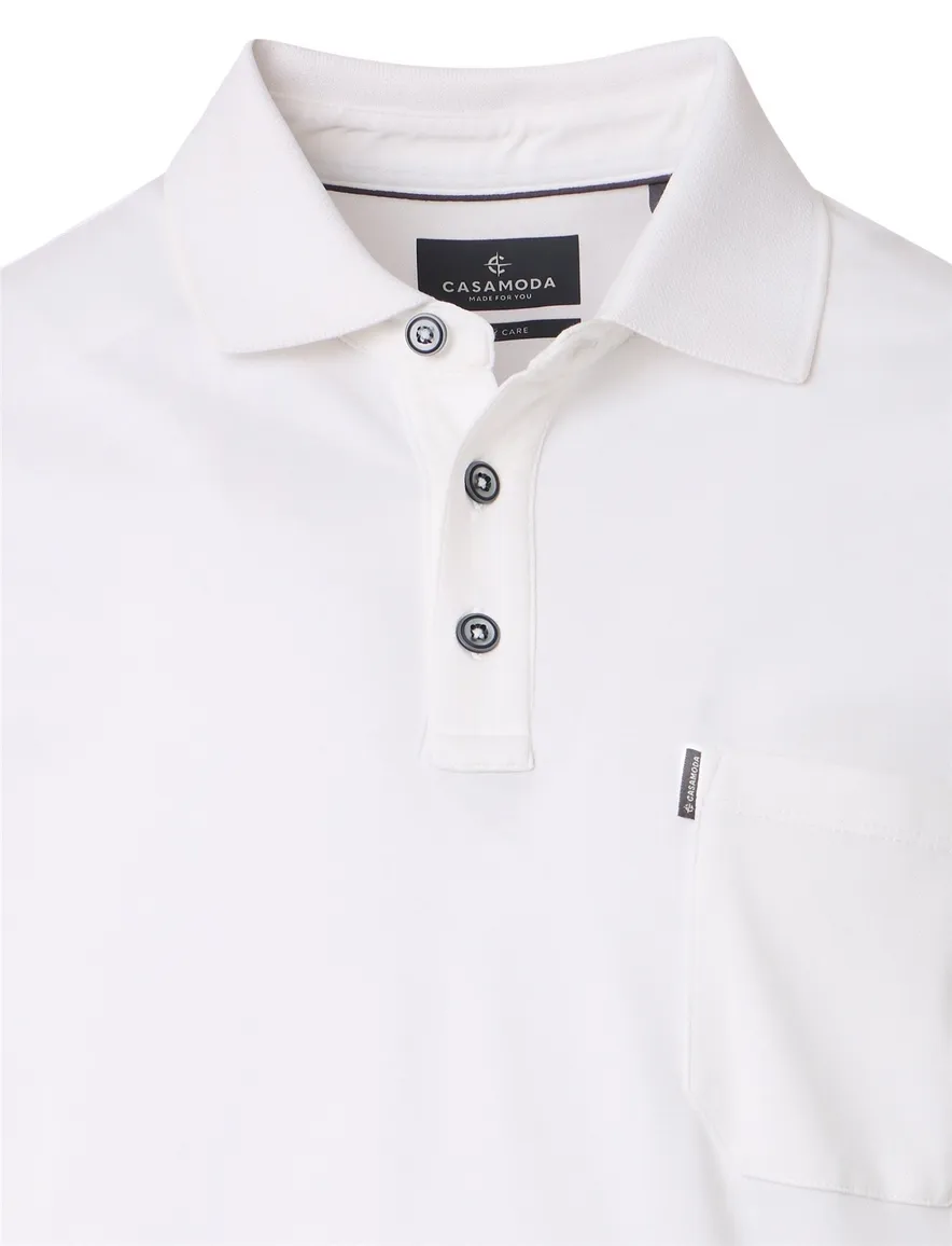 Casa moda poloshirt wit 3-knopen