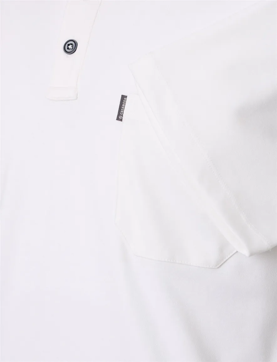 Casa moda poloshirt wit 3-knopen