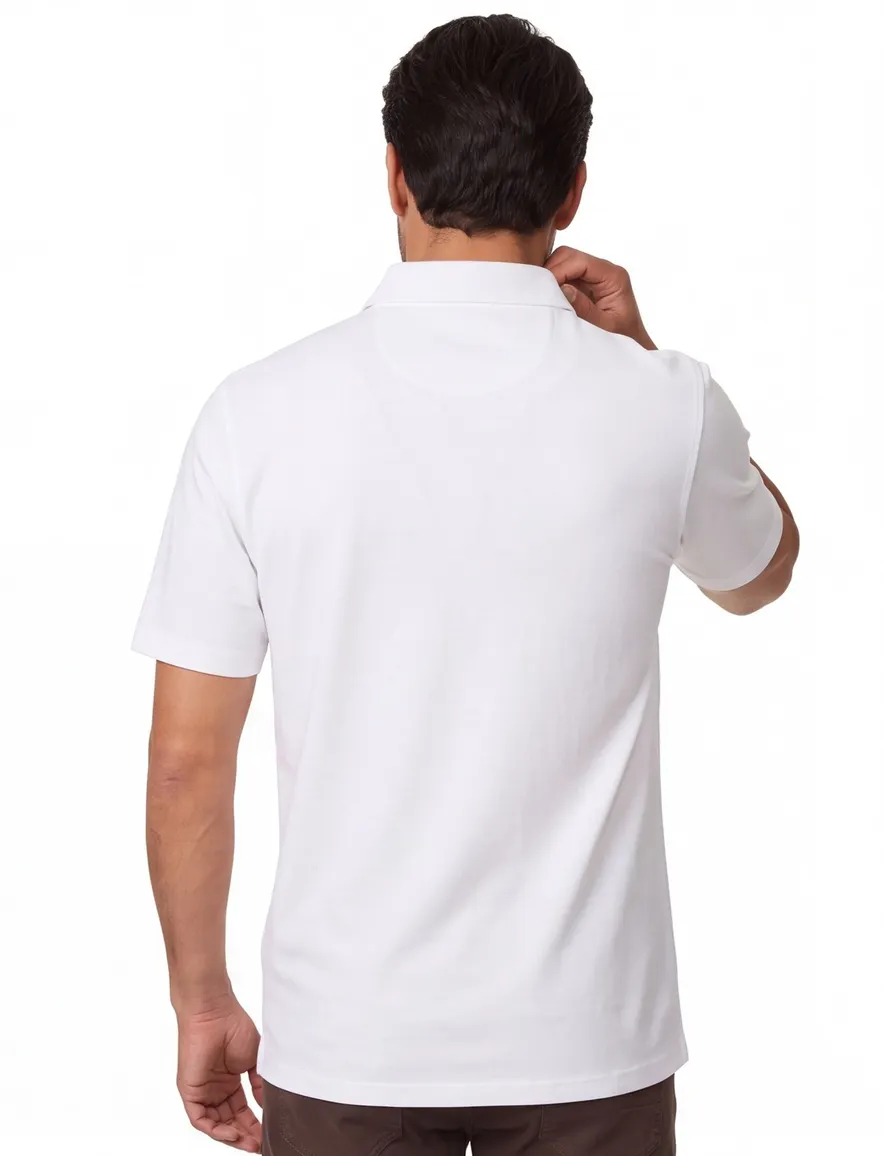 Casa moda poloshirt wit 3-knopen