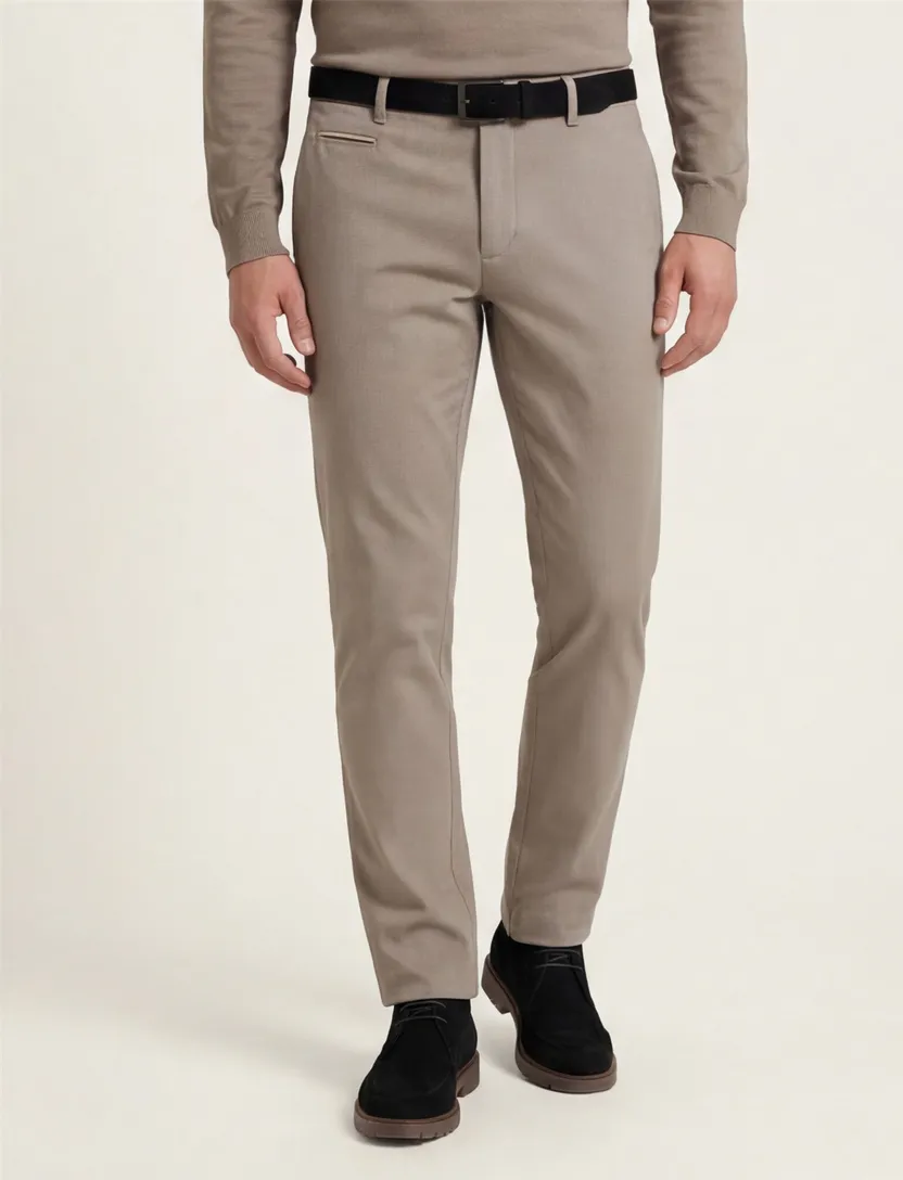 Brax Pantalon bruin katoenen effen