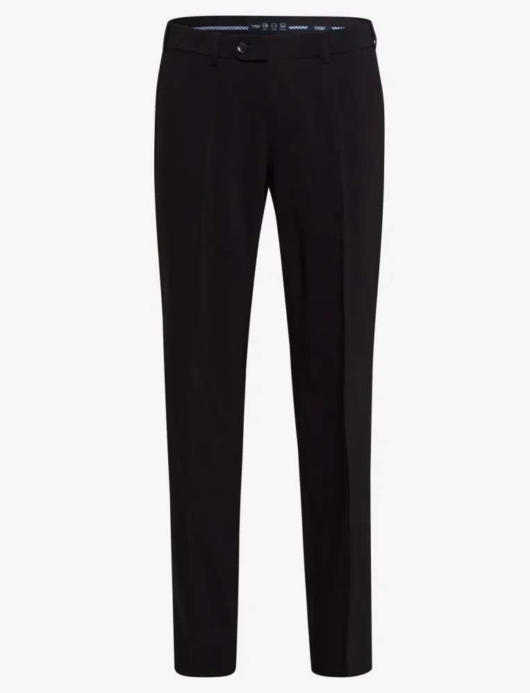 Eurex pantalon Jan flatfront zwart wol