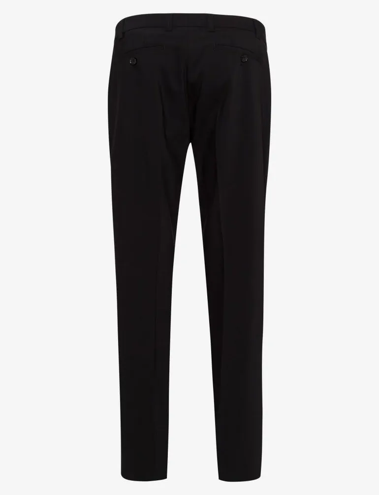Eurex pantalon Jan flatfront zwart effen