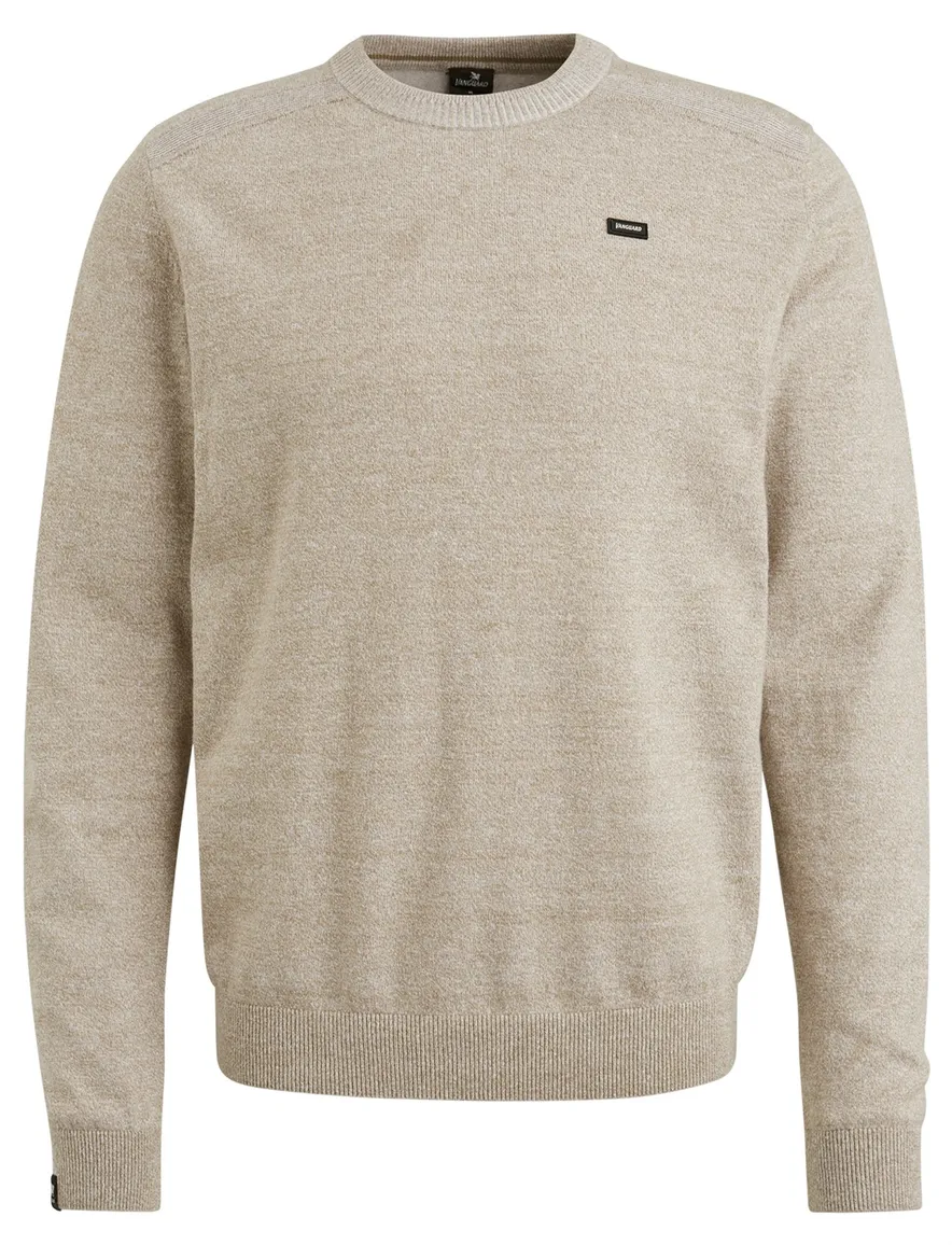 Vanguard trui beige gemêleerd normale fit