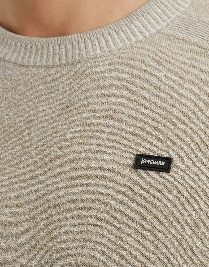 Vanguard trui beige gemêleerd normale fit