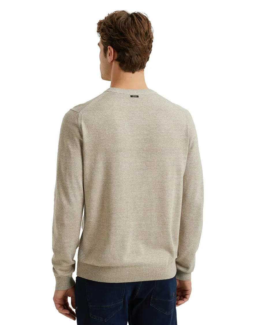 Vanguard trui beige gemêleerd normale fit