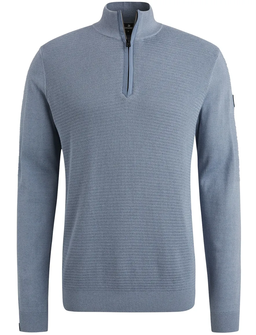Vanguard half zip trui lichtblauw katoen normale fit