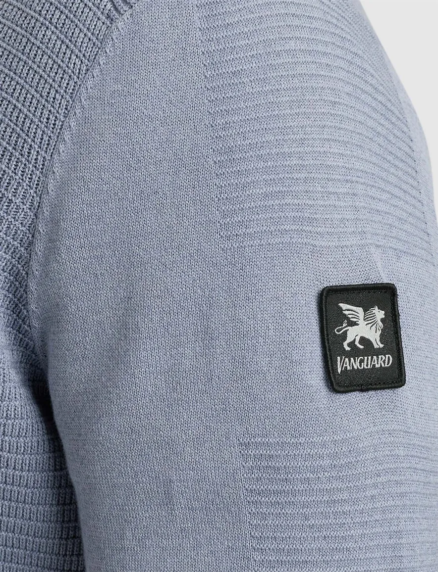 Vanguard half zip trui lichtblauw katoen normale fit