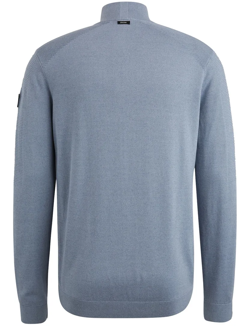 Vanguard half zip katoenen trui lichtblauw normale fit