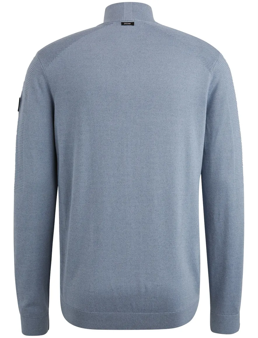 Vanguard half zip trui lichtblauw katoen en modal