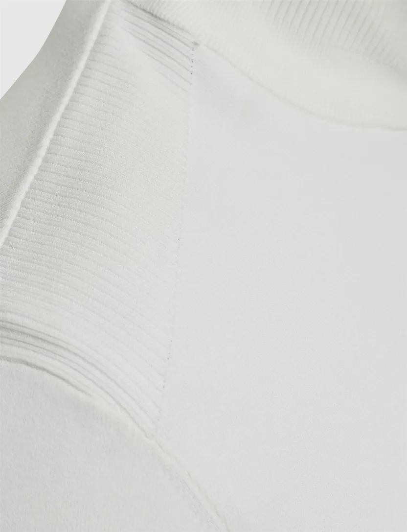 Vanguard hallf zip trui effen wit viscose normale fit