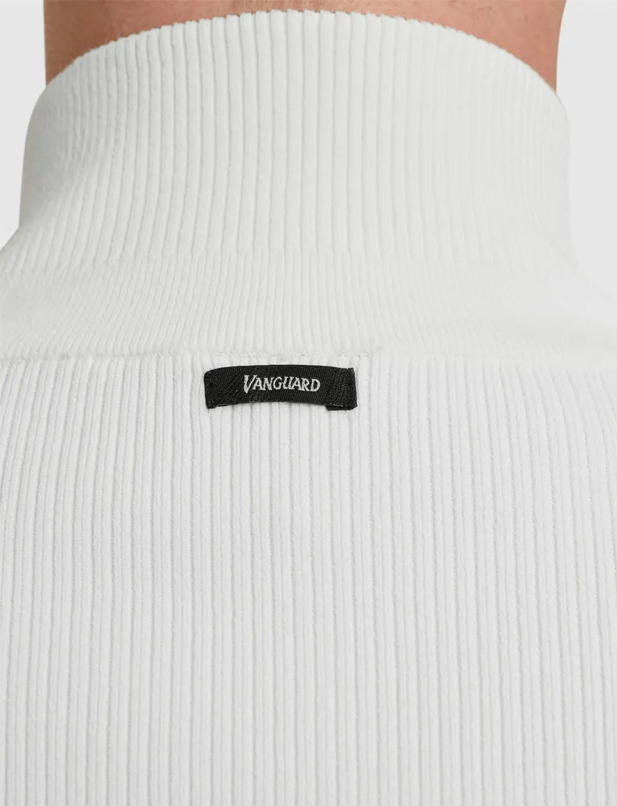 Vanguard half zip trui effen wit viscose normale fit