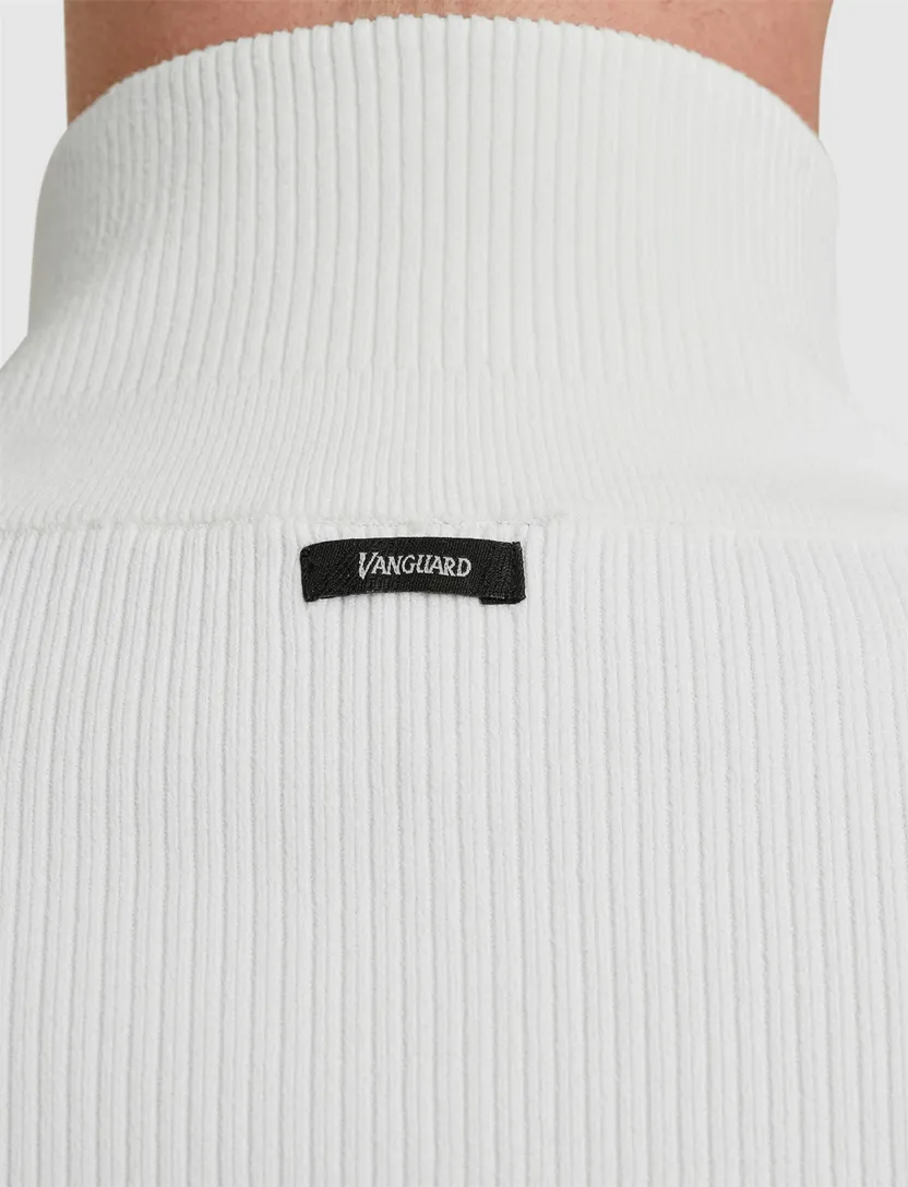 Vanguard hallf zip trui effen wit viscose normale fit
