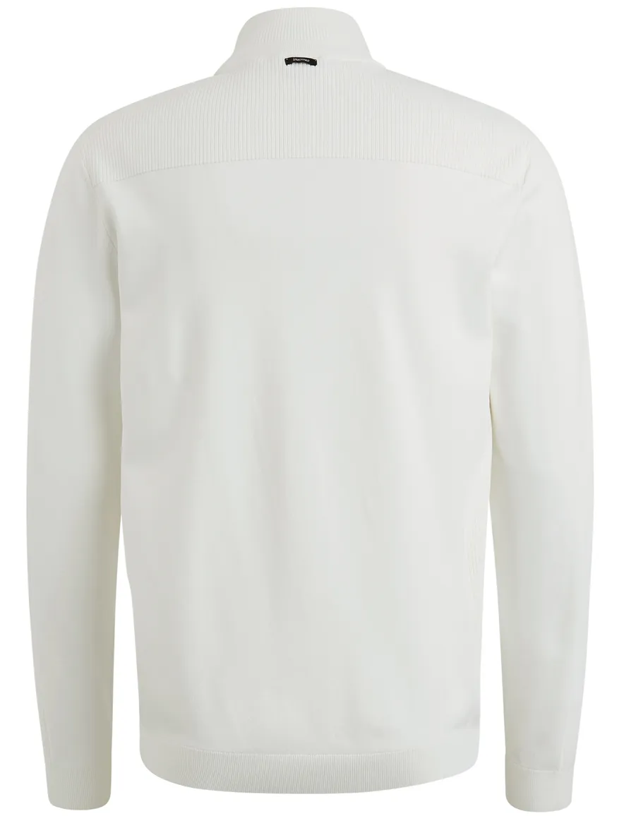 Vanguard half zip trui effen wit viscose normale fit