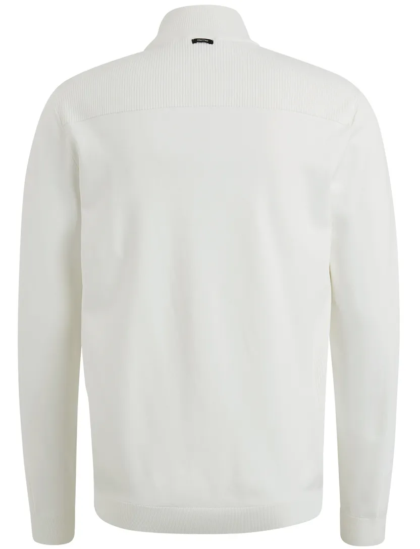 Vanguard hallf zip trui effen wit viscose normale fit