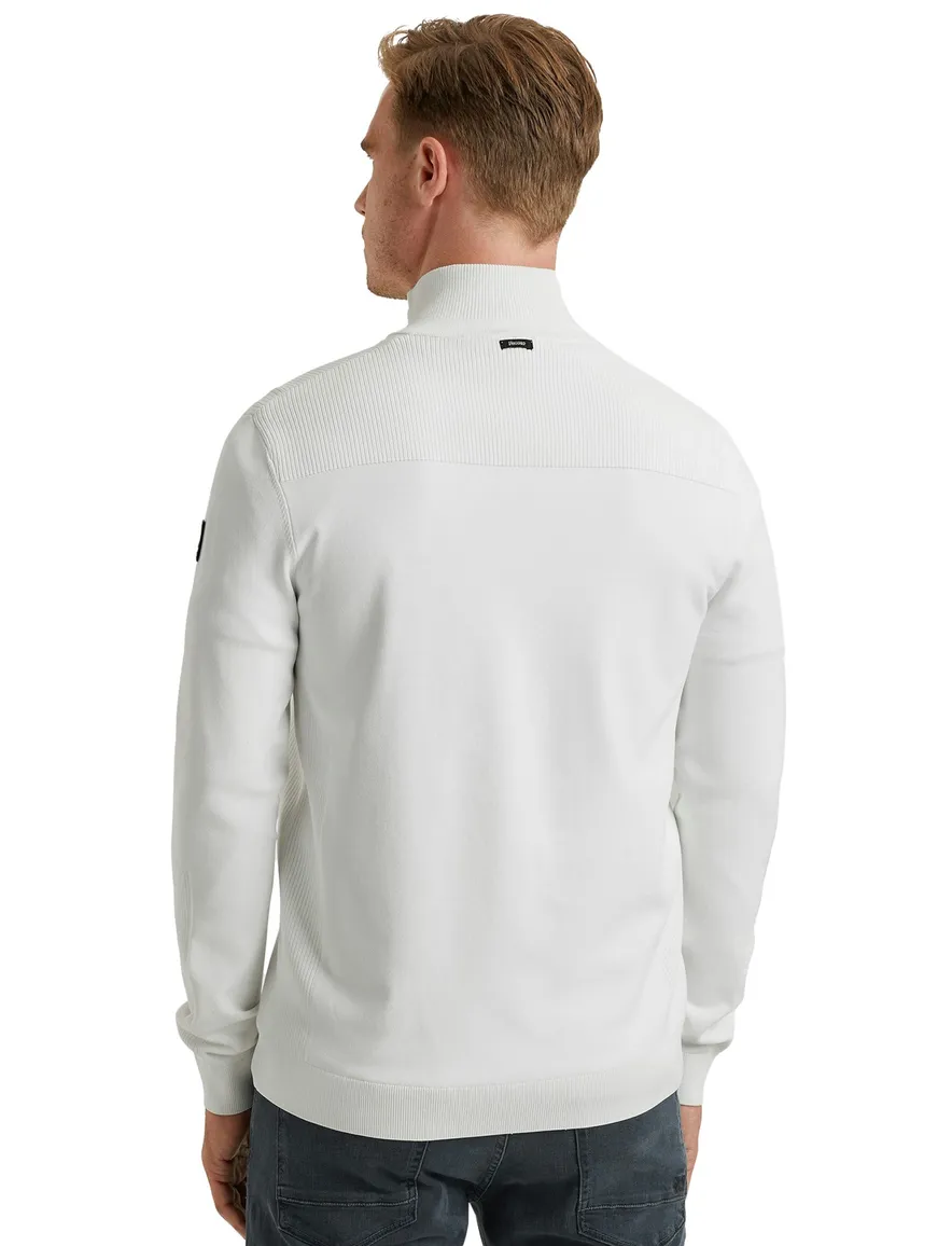 Vanguard hallf zip trui wit viscose blend