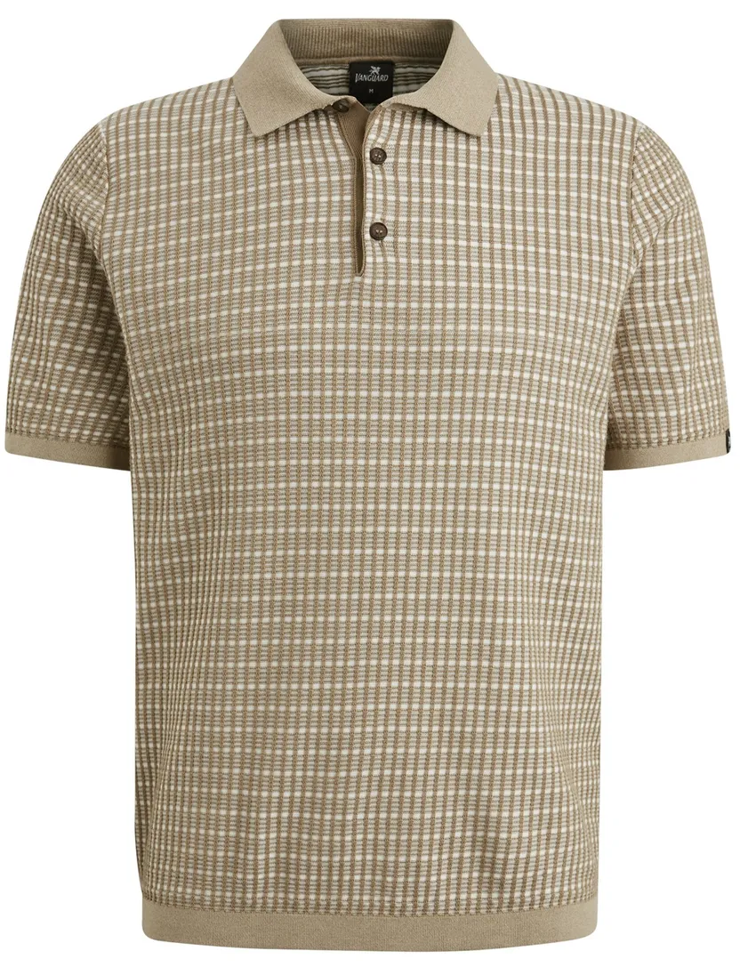 Vanguard polo gebreid bruin katoen normale fit
