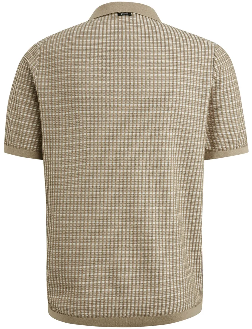 Vanguard polo gebreid bruin katoen normale fit