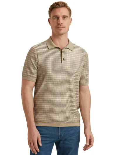 Vanguard Vanguard polo bruin gebreid katoen normale fit