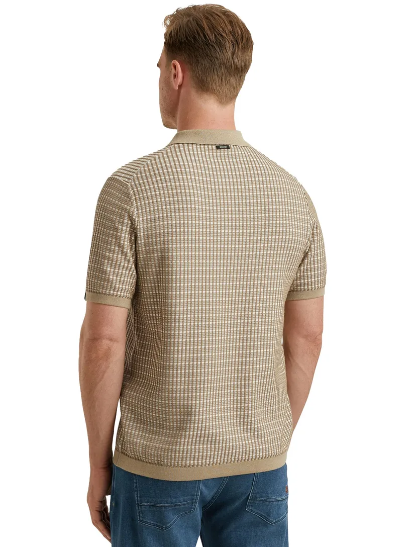 Vanguard polo gebreid bruin katoen normale fit