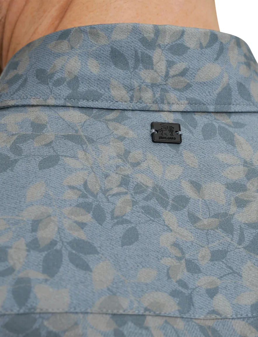 Vanguard overhemd blauw bladmotief