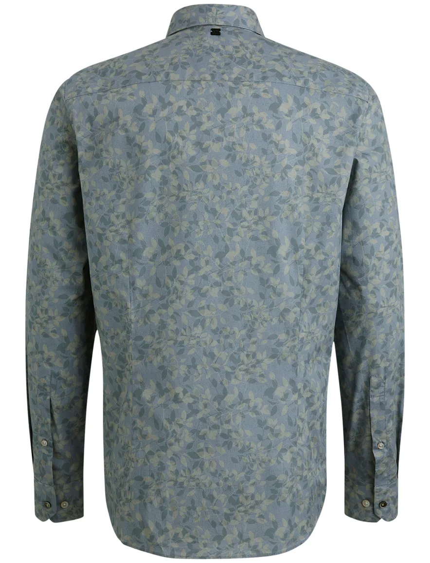 Vanguard overhemd blauw bladmotief