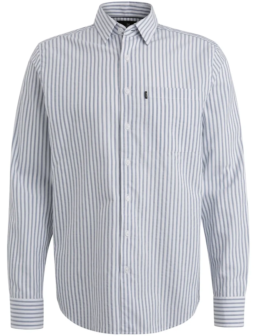 Vanguard overhemd blauw wit katoen normale fit