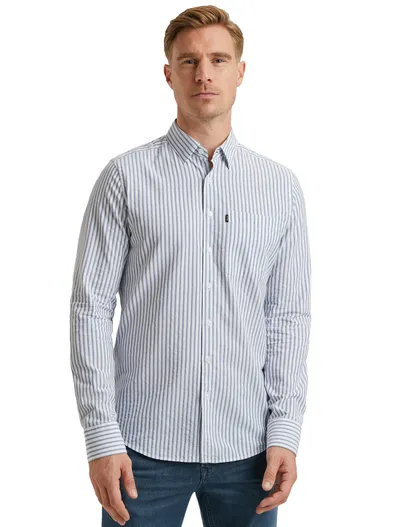 Vanguard Vanguard overhemd blauw wit katoen normale fit