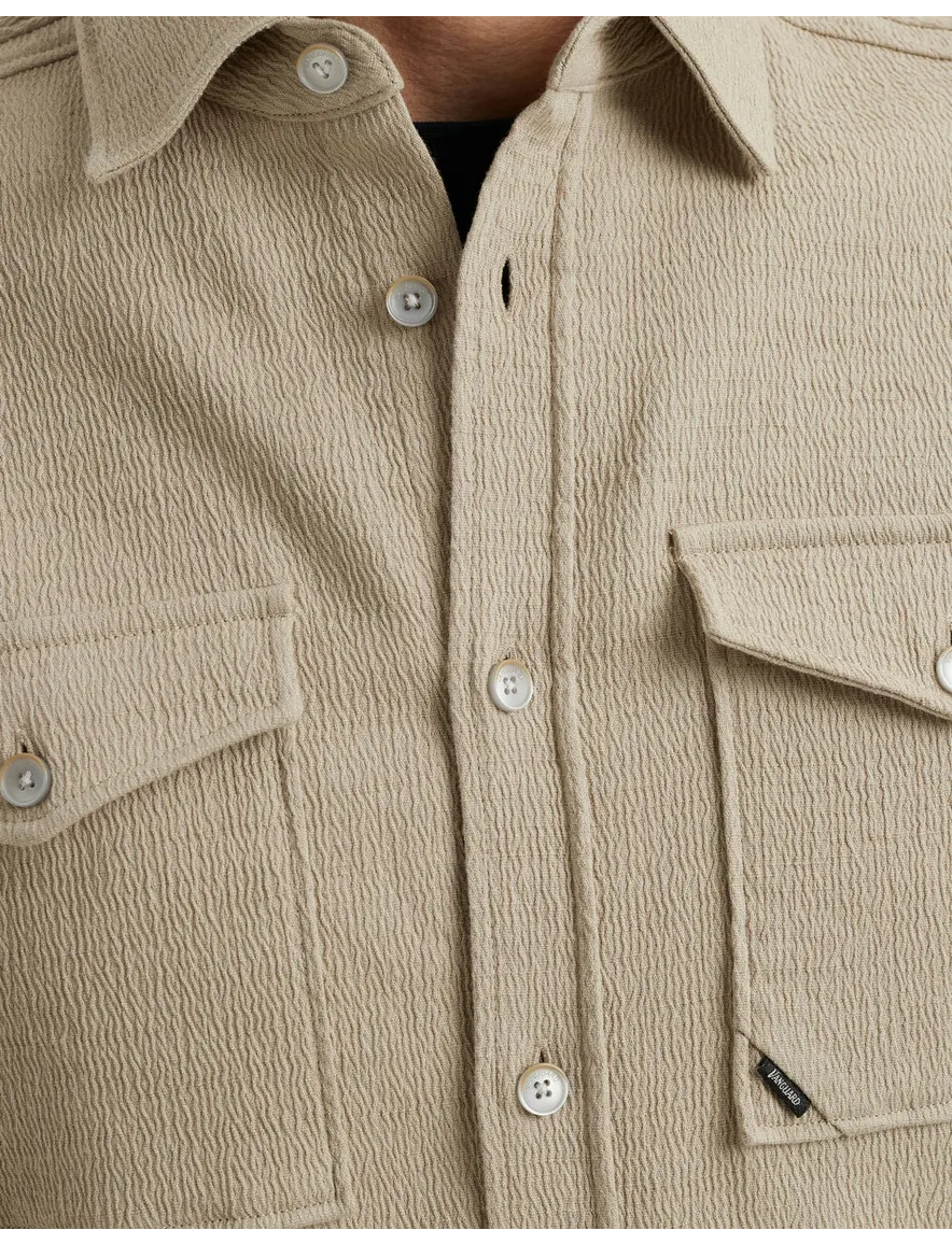 Vanguard overshirt effen beige Richmond normale fit