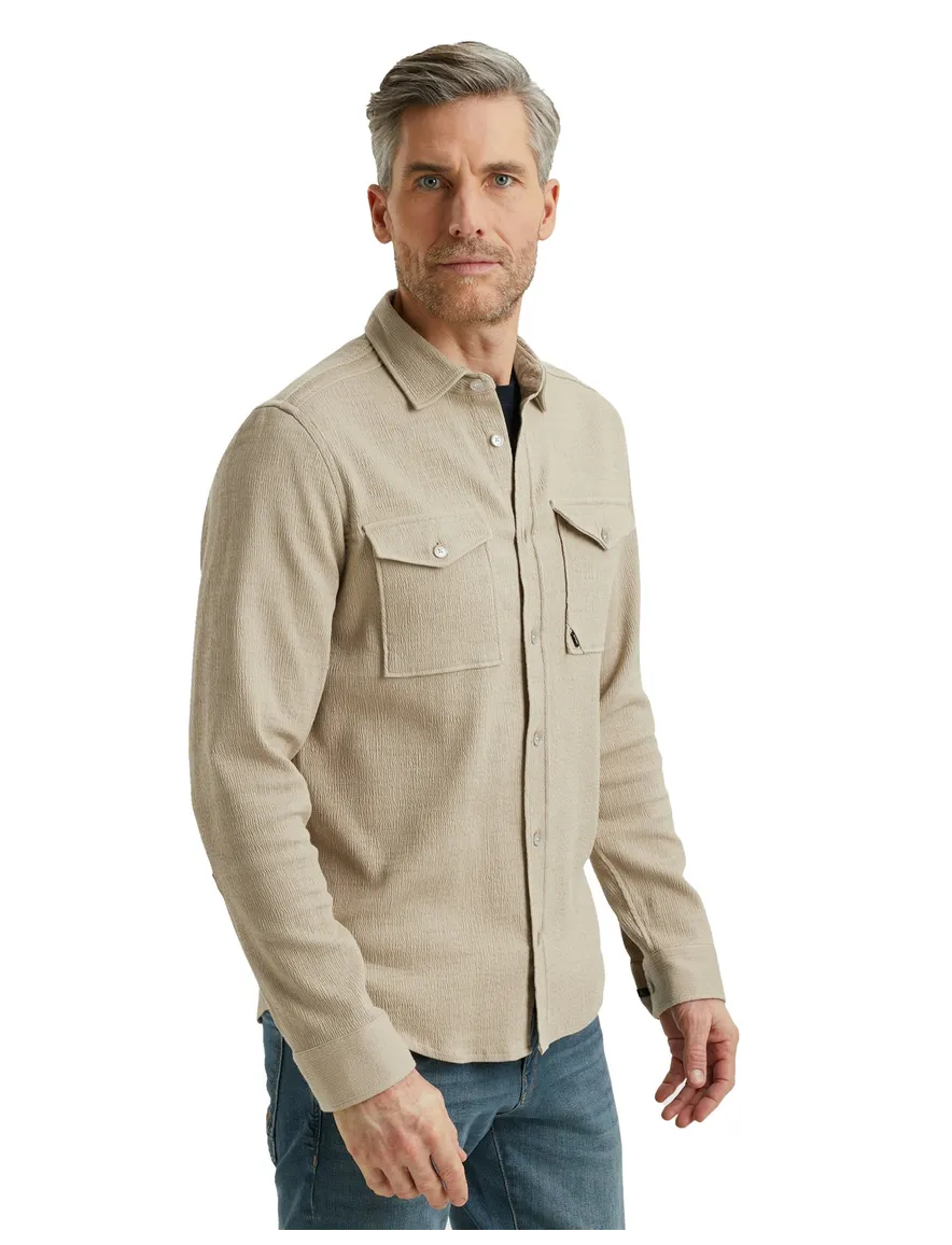 Vanguard overshirt effen beige Richmond normale fit