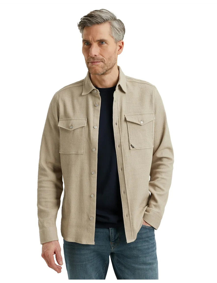 Vanguard overshirt effen beige Richmond normale fit