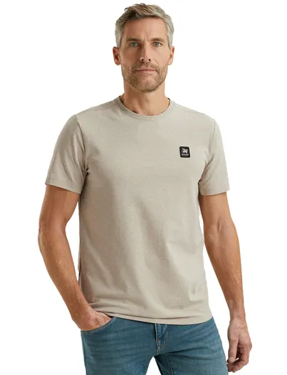 Vanguard Vanguard T-shirt beige effen katoen normale fit