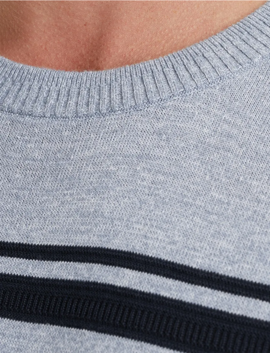 Vanguard T-shirt gestreept blauw Cotton Linen Blend