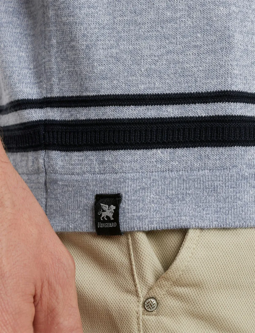 Vanguard T-shirt gestreept blauw katoen