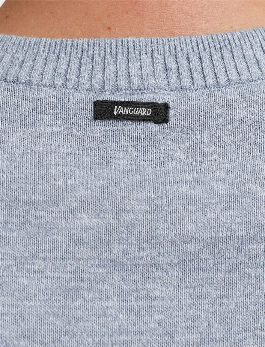 Vanguard T-shirt gestreept blauw Cotton Linen Blend