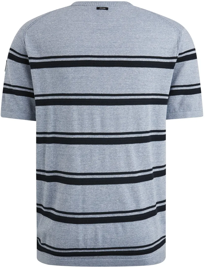 Vanguard T-shirt gestreept blauw katoen