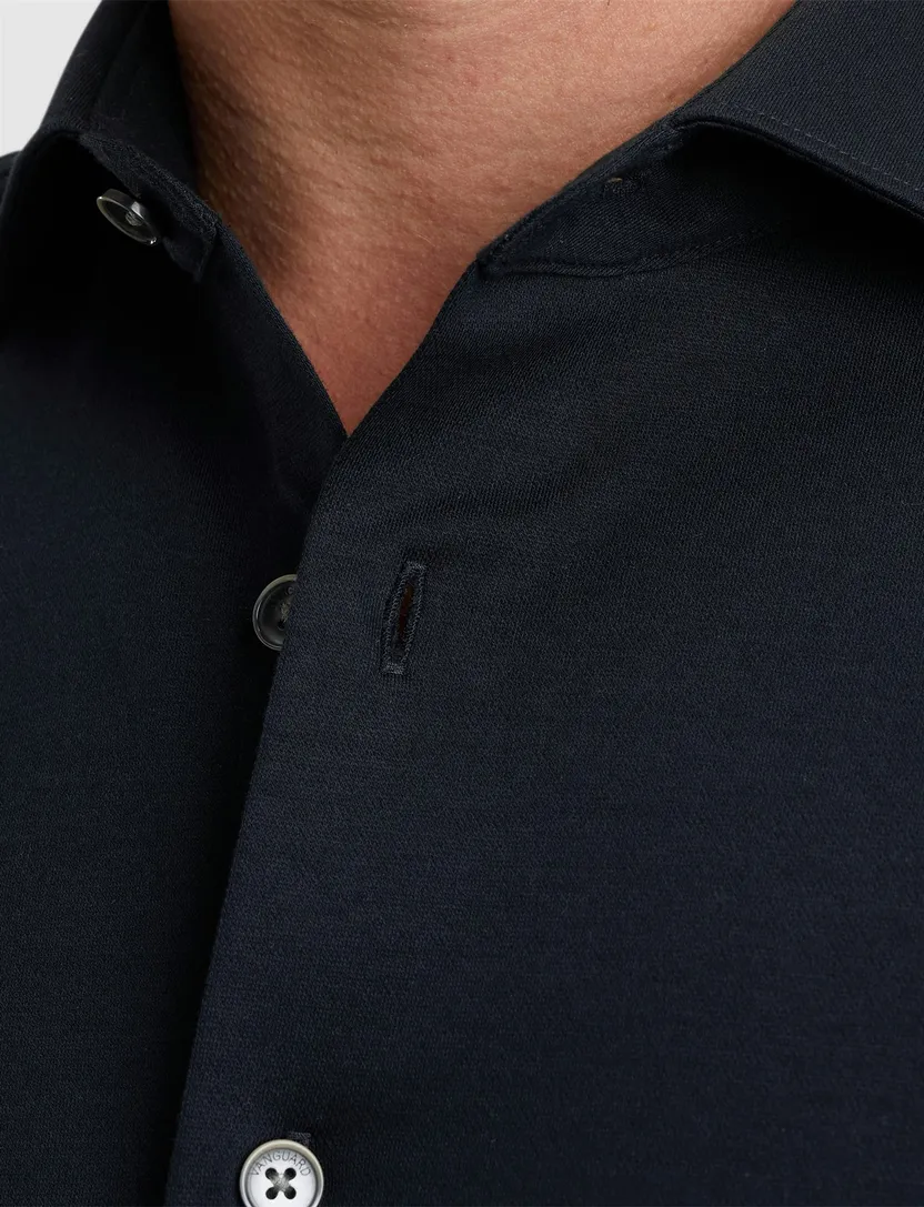 Vanguard overhemd donkerblauw effen normale fit