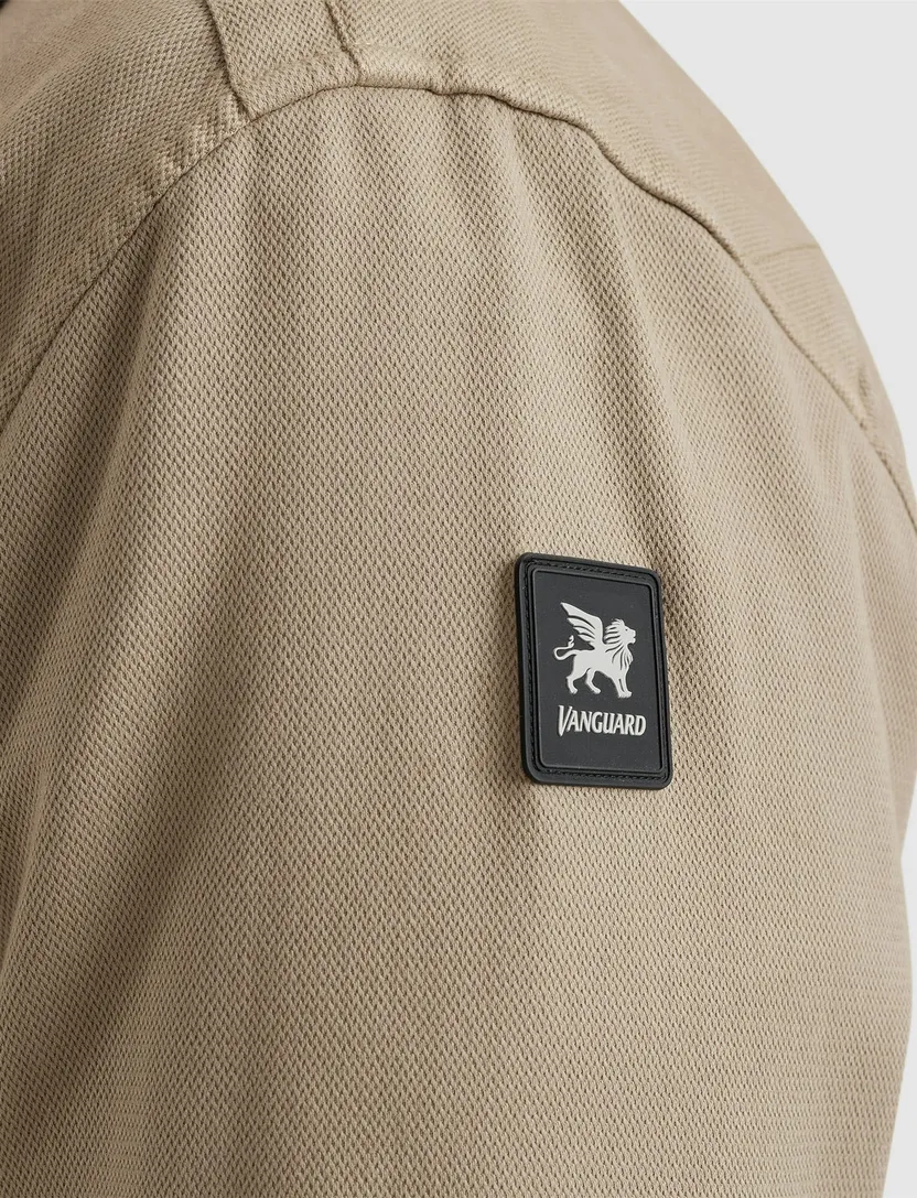 Vanguard katoenen overshirt beige effen normale fit