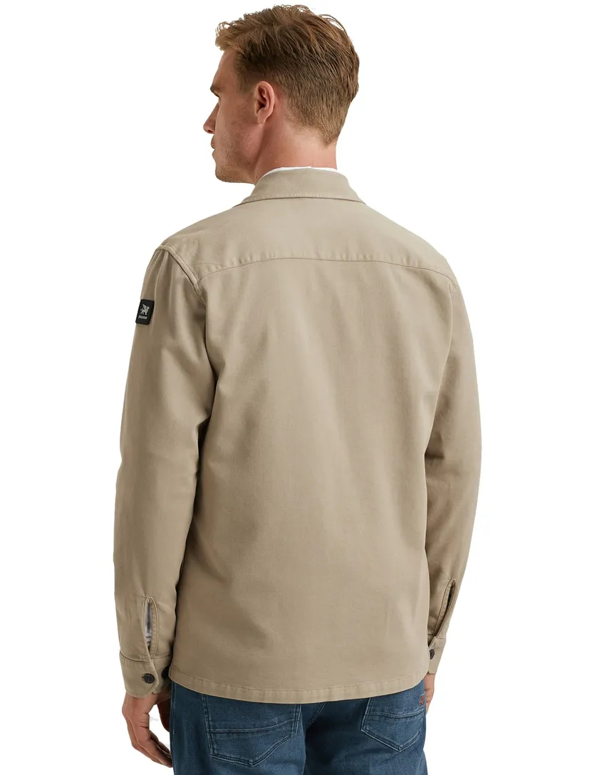 Vanguard katoenen overshirt beige effen normale fit