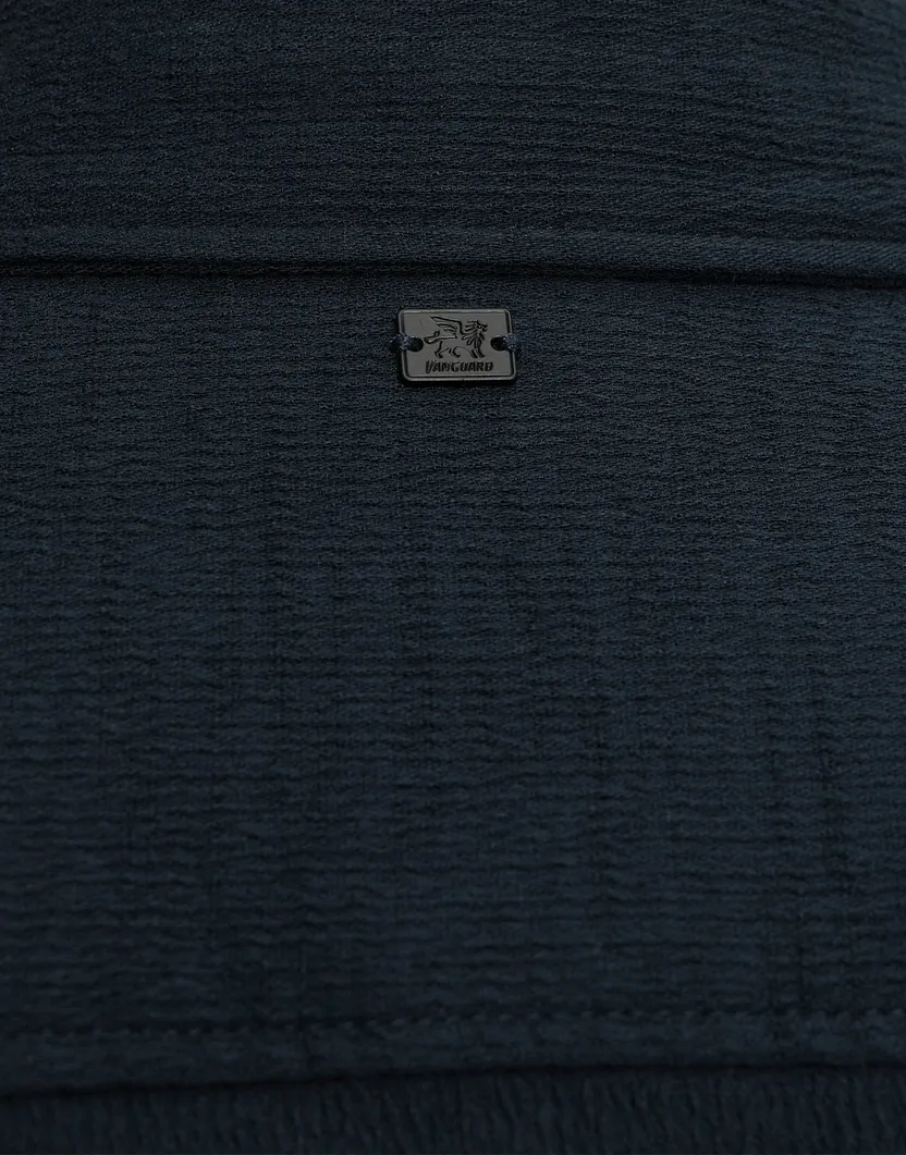 Vanguard overshirt donkerblauw effen normale fit