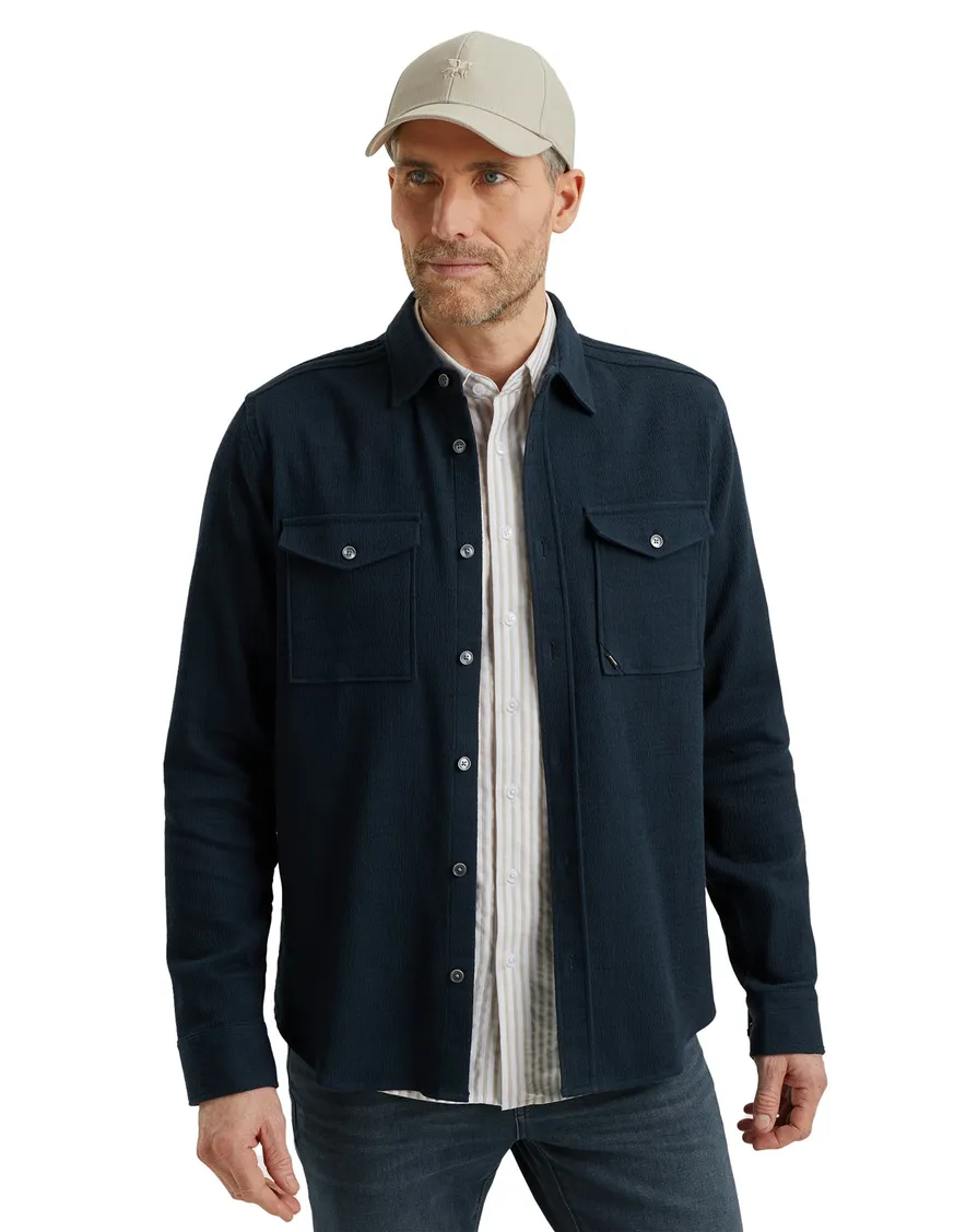 Vanguard overshirt effen donkerblauw Richmond
