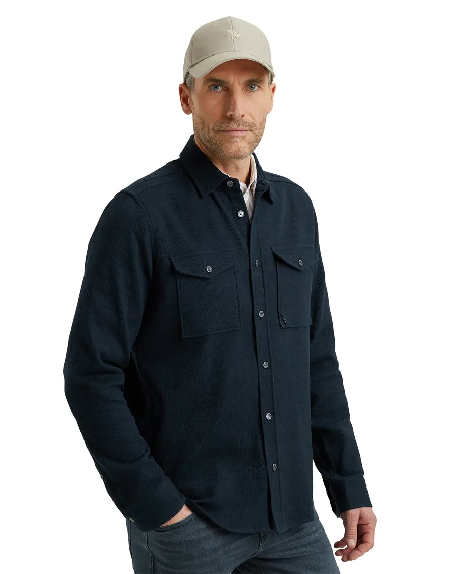 Vanguard overshirt effen donkerblauw Richmond
