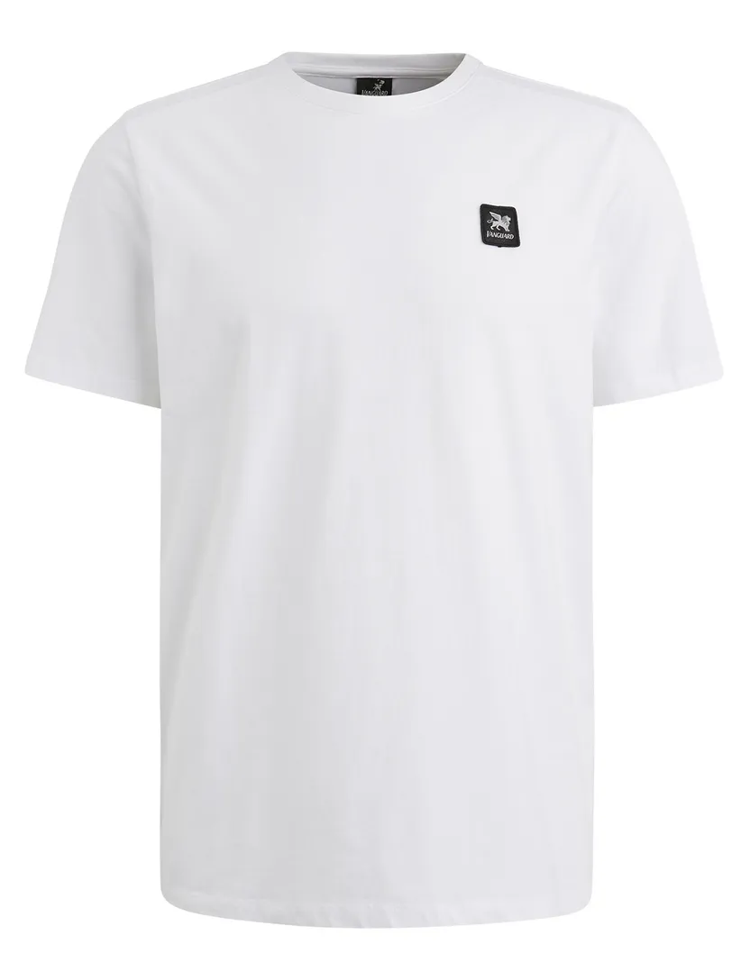 katoenen Vanguard t-shirt wit effen normale fit