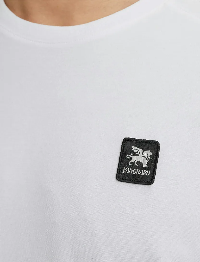 katoenen Vanguard t-shirt wit effen normale fit