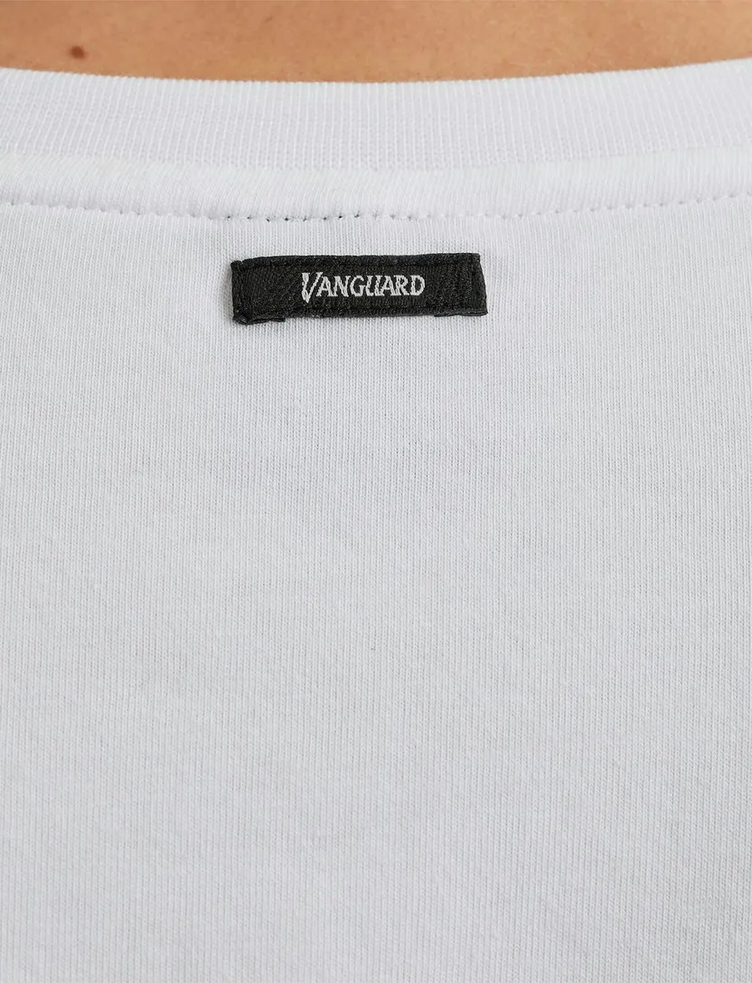 katoenen Vanguard t-shirt wit effen normale fit