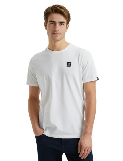Vanguard Vanguard t-shirt wit effen normale fit katoen