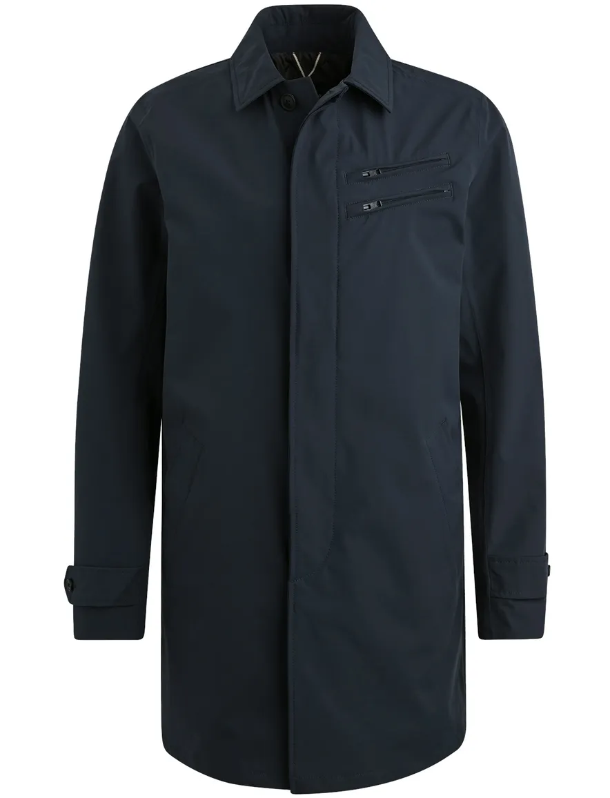 Vanguard jas lang donkerblauw effen normale fit