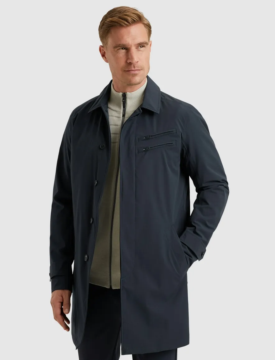 Vanguard jas lang donkerblauw effen normale fit